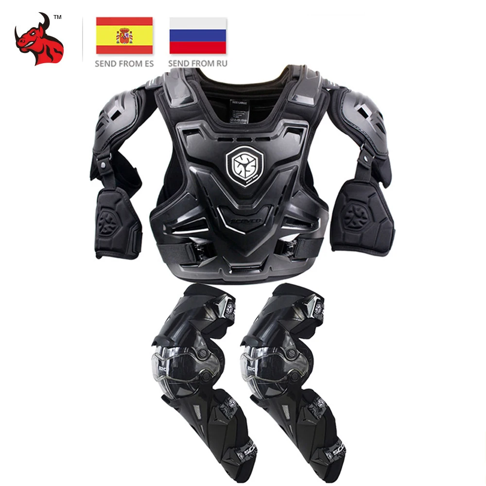SCOYCO Motorcycle Jacket Body Armor Motocross Chest Back Protector Motoc... - $82.33+