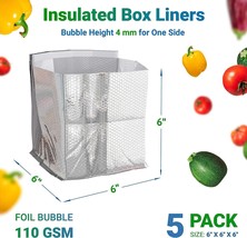 Insulated Box Liners Pack of 5 Thermal Box Liners 6x6x6 Box Size - £13.40 GBP