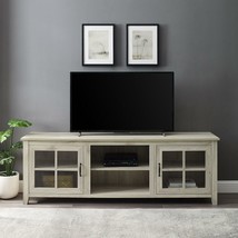 TV Stand 80-Inch Modern Farmhouse Entertainment Center Cabinet Storage Shelves - £241.08 GBP