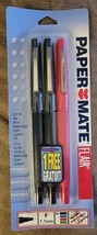 Vntg 1999 NoS Papermate Flair Felt Tip Pen 3 Pack 2 Black 1 Red 1.1 mm Fine - £11.07 GBP