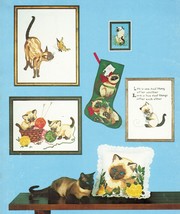 Cross Stitch Needlepoint Siamese Cat Christmas Stocking Portrait Patterns - £11.98 GBP