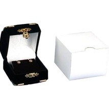 Earring &amp; Pendant Brass Corner Gift Box Black 2 1/8&quot; (Only 1 Box) - £4.92 GBP