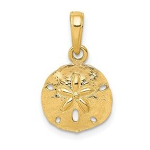 14K Gold Polished Sand Dollar Pendant - £90.85 GBP