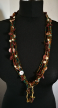 Shell Seed Bead Necklace Set Vintage Boho Long Multi Strand Used Jewelry Ethnic - £12.34 GBP