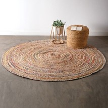 Round jute Hand-Braided Area Rag Rug- 7 foot - £211.97 GBP