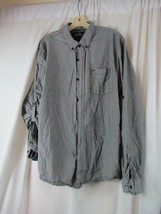 Vans Off the Wall Gray Long Sleeve Button Front Top Large Roll &amp; Button ... - £4.47 GBP