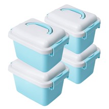 4 Pack Storage Latch Bins With Lids/Handle, Plastic Storage Containers - £21.34 GBP