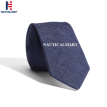 Navy Denim Tie For Men Handmade - £19.98 GBP