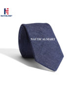 Navy Denim Tie For Men Handmade - $25.00