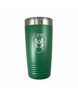 Carter Irish Coat of Arms Stainless Steel Green Travel Tumbler - $37.51 CAD