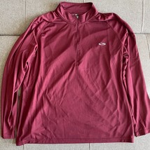 Champion Men&#39;s XL DuoDry Athletic Running Shirt Long Sleeve Maroon Zipper - $18.95