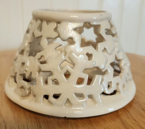 Candle Shade Topper White w/ Stars&Snowflakes Cut Outs HOMCO Home Interiors - $4.85
