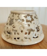 Candle Shade Topper White w/ Stars&amp;Snowflakes Cut Outs HOMCO Home Interiors - £3.83 GBP