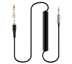 BLACK Coiled Spring Audio Cable For V-MODA Crossfade XS 3D Custom Headphones - £16.61 GBP