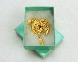 Palm Tree Brooch Pin, Textured Leaves, Gold Tone, Fashion Jewelry, #JWL-208 - $9.75