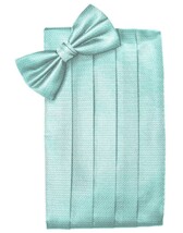 Pool Blue Satin Cummerbund and Bow Tie in Assorted Patterns - $95.00