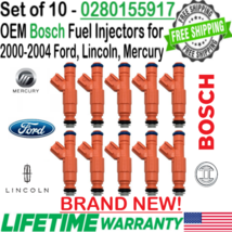 NEW OEM x10 Bosch Fuel Injectors for 2000-02 Ford E-450 Econoline Super Duty V10 - £490.42 GBP