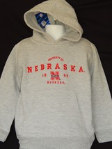 Boys Hooded Sweatshirt Nebraska Cornhuskers Size 4 Kids Gray Pullover Hoodie - $23.33