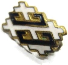 Gold Tone Lines Crossed Design Lapel Pin Brooch Vintage - £7.90 GBP