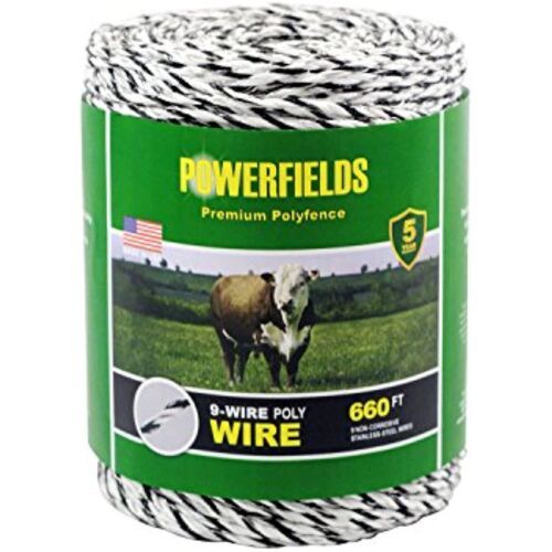 Powerfields EW936-660 9 Wire Polywire, 660-Feet, White/Black - $52.97