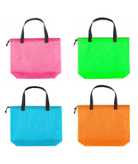 4Pcs Colorful Mesh Beach Tote Bag, Mesh Drawstring Shopping Bag Suitable... - $25.37