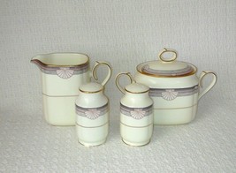 Noritake STANFORD COURT Bone China Sugar Bowl and Creamer Set with S&amp;P Shakers - $39.59