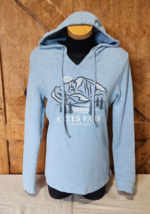 Estes Park Colorado Womens Size M Hoodie Sweatshirt  Light Blue Textured - £20.25 GBP