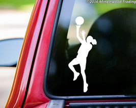 Girl Basketball Player vinyl decal sticker 6.5&quot; x 2.5&quot; Female Womens - £3.98 GBP