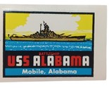 Vtg USS Alabama Unused Water Window Decal Mobile Alabama AL Baxter Lane ... - $9.76