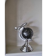 Vintage Metal Silver Black Airplane School Politics Home Furniture World... - $159.66 CAD