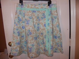 Lemon Grass Flower Print A-Line Skirt Size 14 Women&#39;s EUC - £13.98 GBP