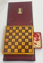 Vintage Drueke Travel Chess Set Peg Board Chessboard 1 Extra Red Missing... - $21.04