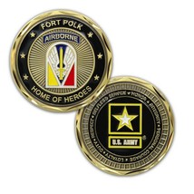 Army Airborne Fort Polk Home Of Heroes 1.75&quot; Challenge Coin - £29.75 GBP
