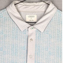 Linksoul Shirt Mens XL Blue Geometric Polo Quarter Button Golf Tempus Fugit - $382.12 MXN