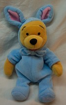 Disney Winnie The Pooh Bear In Blue Bunny Outfit 8&quot; Bean Bag Stuffed Animal - £11.68 GBP