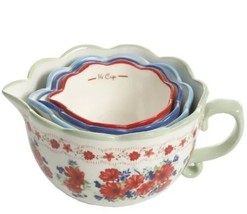 Pioneer Woman ~ Set of Four (4) CLASSIC CHARM ~ Stoneware ~ Measuring Bowls - £22.42 GBP