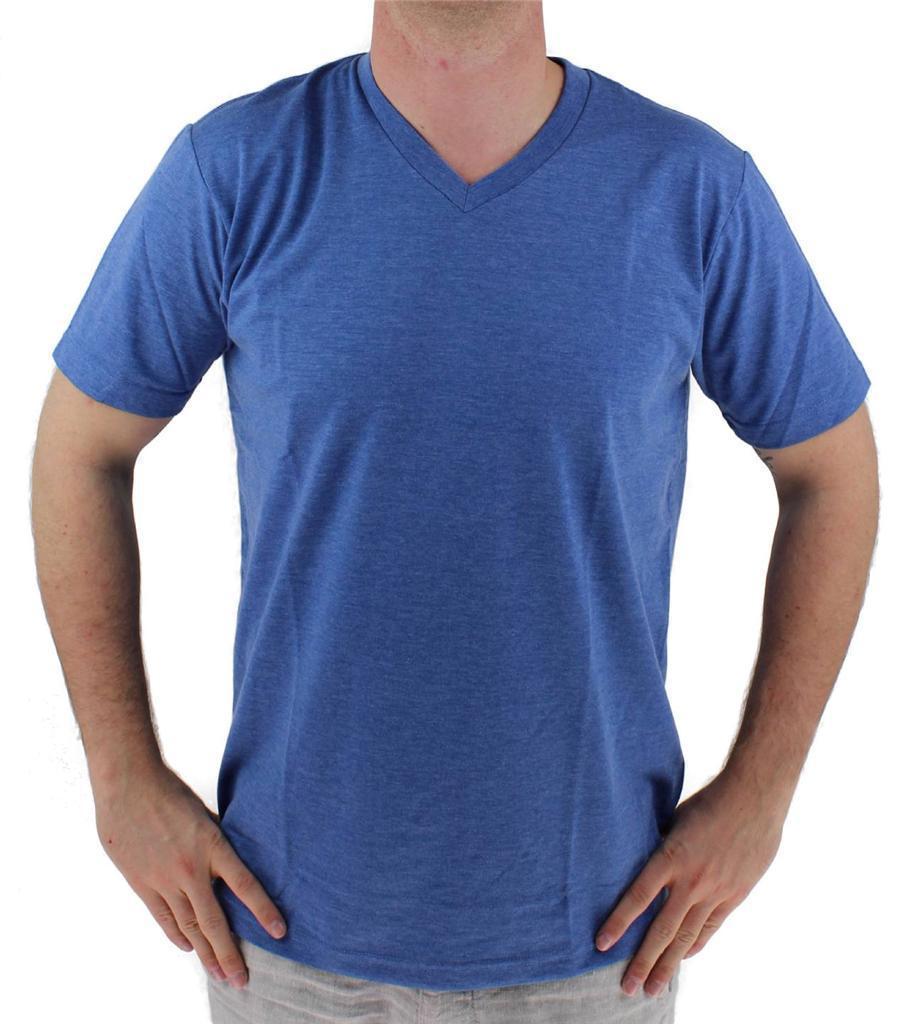 Primary image for NEW GIOBERTI MEN'S CLASSIC ATHLETIC V NECK T-SHIRT TEE H-ROYAL BLUE VN-9503