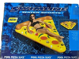 Swimline Inflatable Pizza Slice Pool Float Raft, 70&quot;~Has Head Rest &amp; Cup Holders - £22.40 GBP