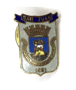 Vintage San Juan 1521 Enamel Lapel Pin Hat Jacket Pin - $11.00