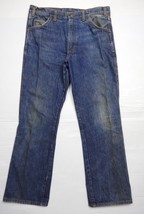 Vintage Ely Cattleman Men&#39;s thick Denim Blue Jeans Straight Leg 36x31 work pants - £15.57 GBP