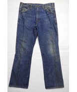 Vintage Ely Cattleman Men&#39;s thick Denim Blue Jeans Straight Leg 36x31 wo... - £15.68 GBP