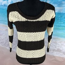 l.e.i.: Brown &amp; Off White Striped Sweater - Jr. medium - $13.32