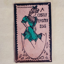 Leather Postcard Easter Postcard Woman Costly Easter Egg Addressed Not P... - £5.41 GBP