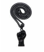 [Icemond] Polished Power Fist Pendant Chain Necklace - $323.48 MXN