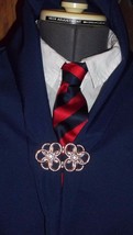 Ilvermorny School uniform &quot;costume Tie&quot; cranberry red, navy blue striped... - £11.99 GBP