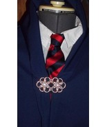 Ilvermorny School uniform &quot;costume Tie&quot; cranberry red, navy blue striped... - $23.29 CAD