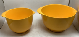 Lot of 2 Vintage ROSTI Mepal Melamine 1.5 &amp; 3 Liter Yellow Mixing Bowl Denmark - £18.82 GBP