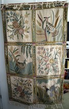 Extraordinary Vintage Kashmir Chain Stitch Paneled Wall Hanging 60&quot; x 34&quot; c1970 - £417.66 GBP