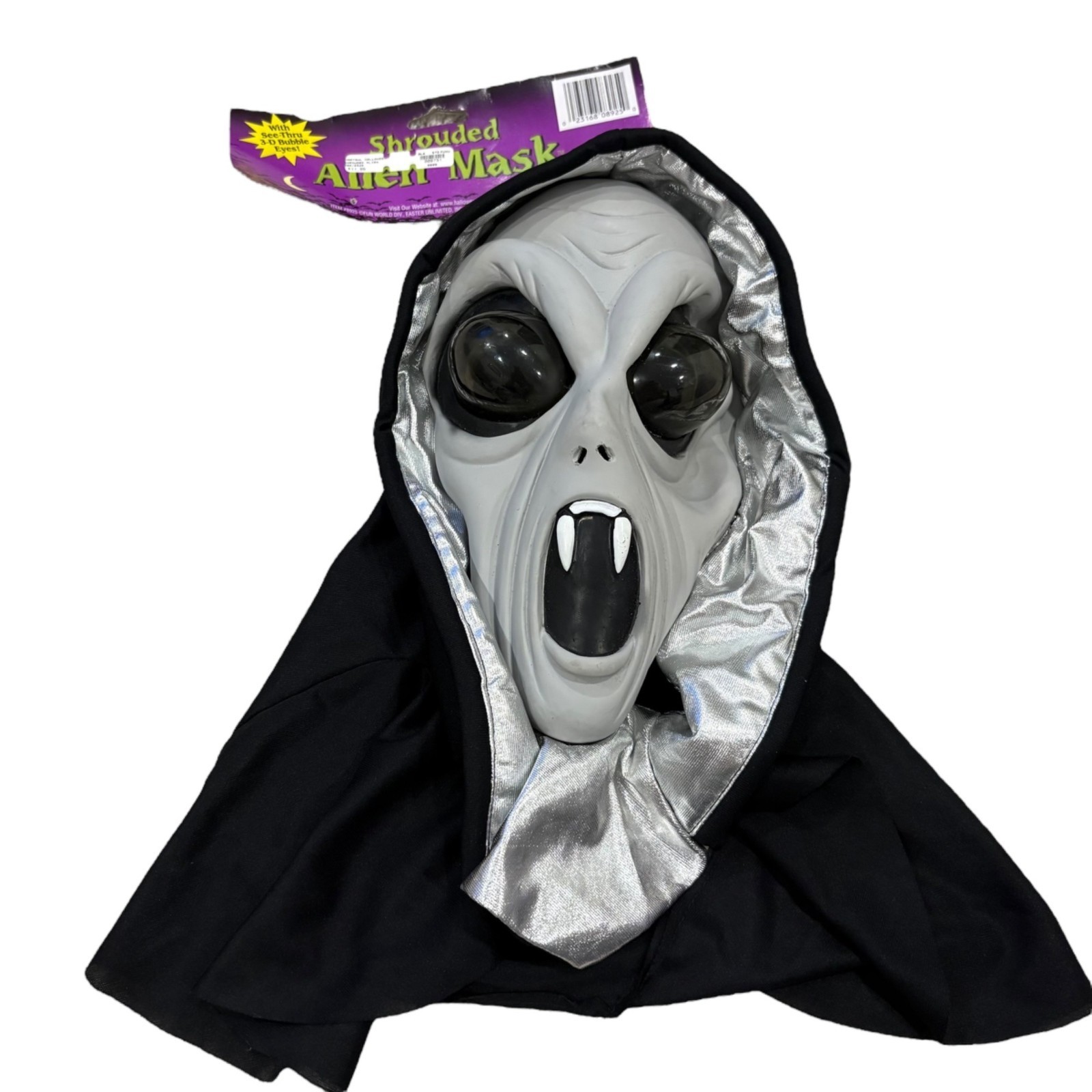 Shrouded Alien Mask With See-Thru 3-D Bubble Eyes NWT Costume Accessory - $14.40