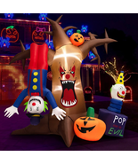 Halloween Inflatable Tree Spooky Dead Tree with Pop-Up Clowns 8-FT Giant... - £68.42 GBP